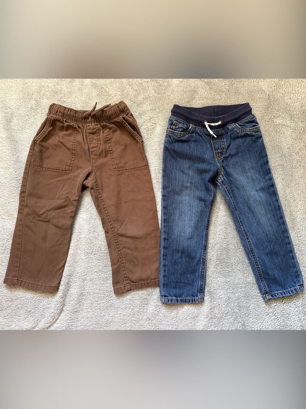 Kids Brown Pull-On Pants and Blue Denim Joggers - Carter’s